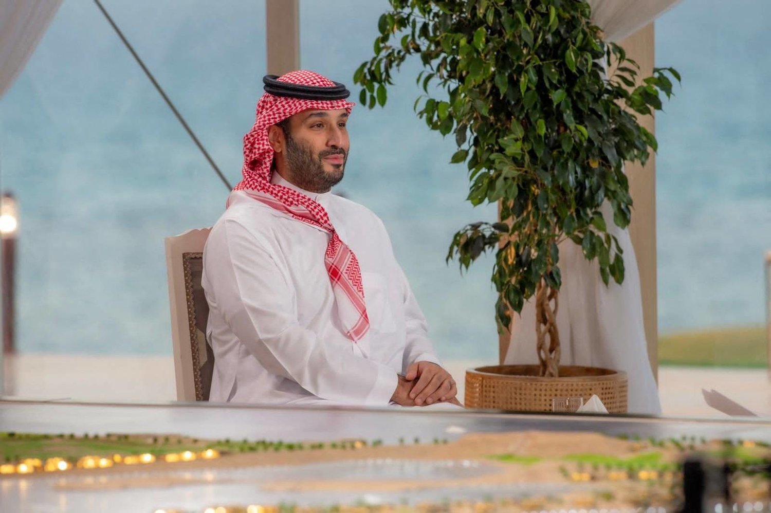 ولي العهد السعودي الأمير محمد بن سلمان يتحدث مع قناة «فوكس نيوز» الأميركية في مقابلة بُثت في 21 سبتمبر 2023 بمدينة نيوم في المملكة العربية السعودية (وكالة الأنباء السعودية)