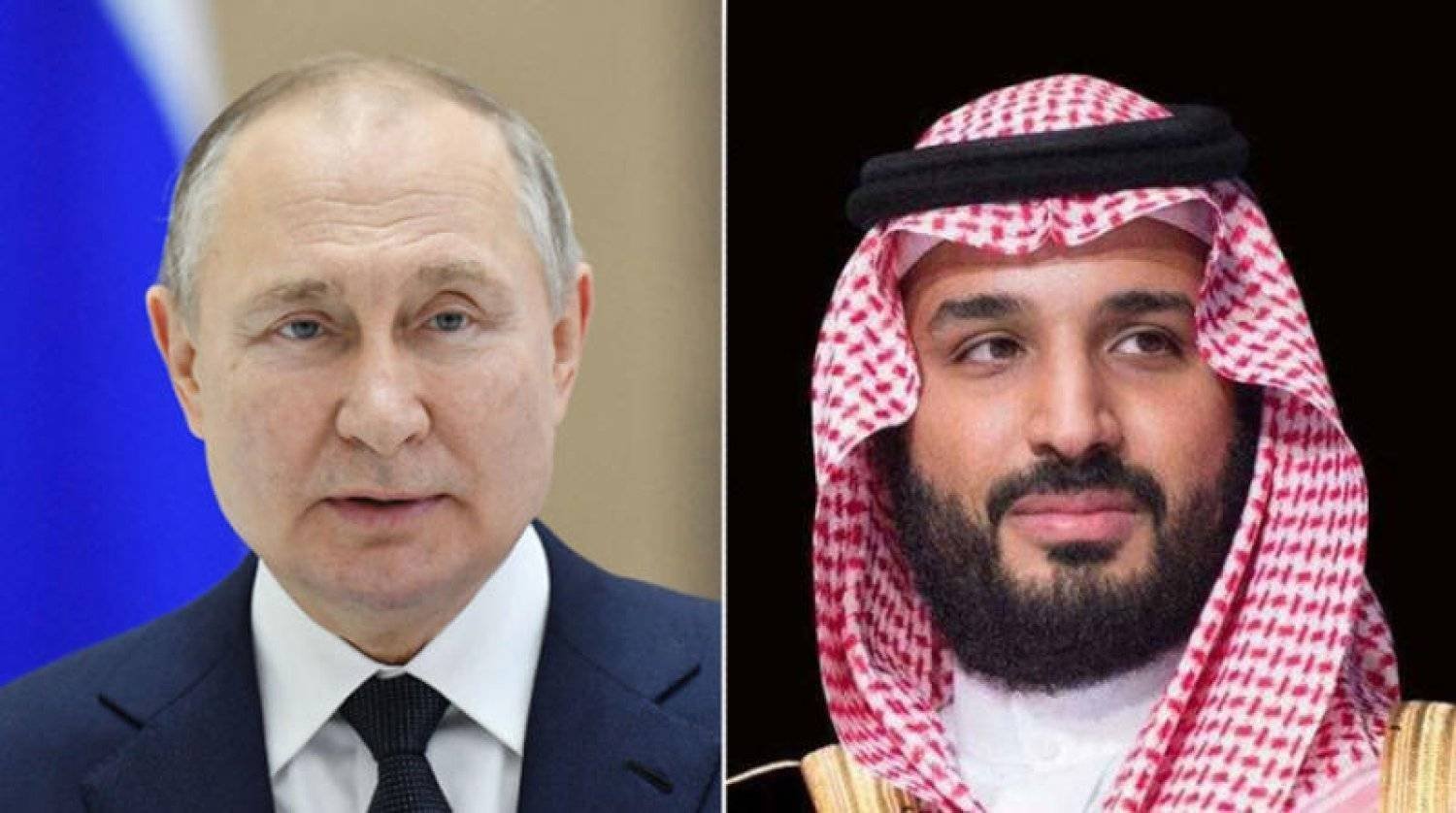 ولي العهد السعودي الأمير محمد بن سلمان والرئيس الروسي فلاديمير بوتين (الشرق الأوسط)
