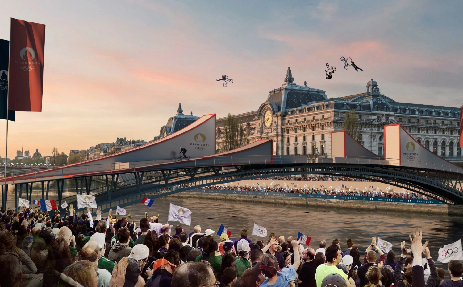 صورة تخيلية للحشود خلال أولمبياد باريس (أ.ف.ب)