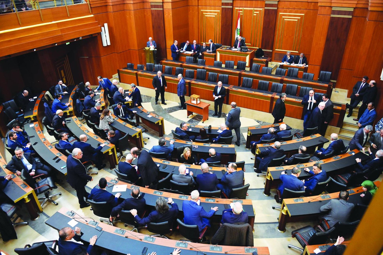  البرلمان اللبناني منعقداً في جلسة عامة في يناير الماضي (المجلس النيابي)