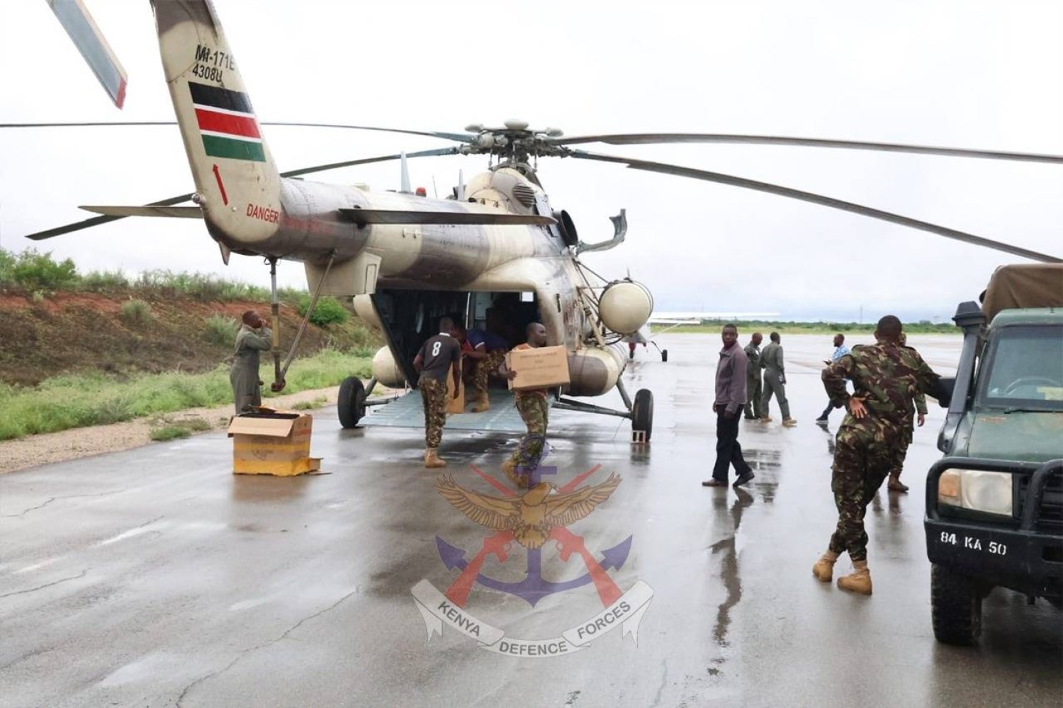 مروحية عسكرية كينية (أرشيفية - حساب جيش كينيا على منصة «إكس») 