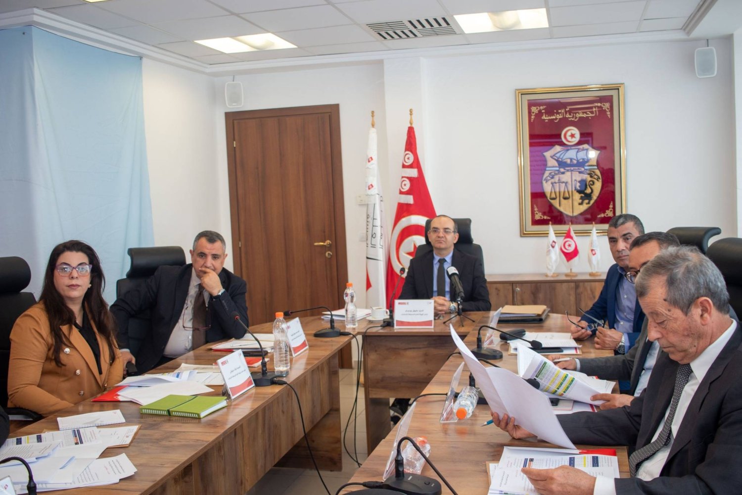 هيئة الانتخابات التونسية في أحدث اجتماعاتها (موقع هيئة الانتخابات)