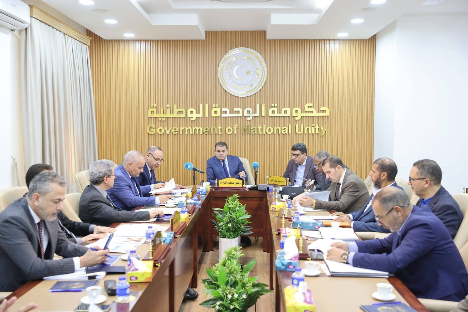 الدبيبة خلال اجتماع سابق بمجلس الطاقة في طرابلس (حكومة «الوحدة»)