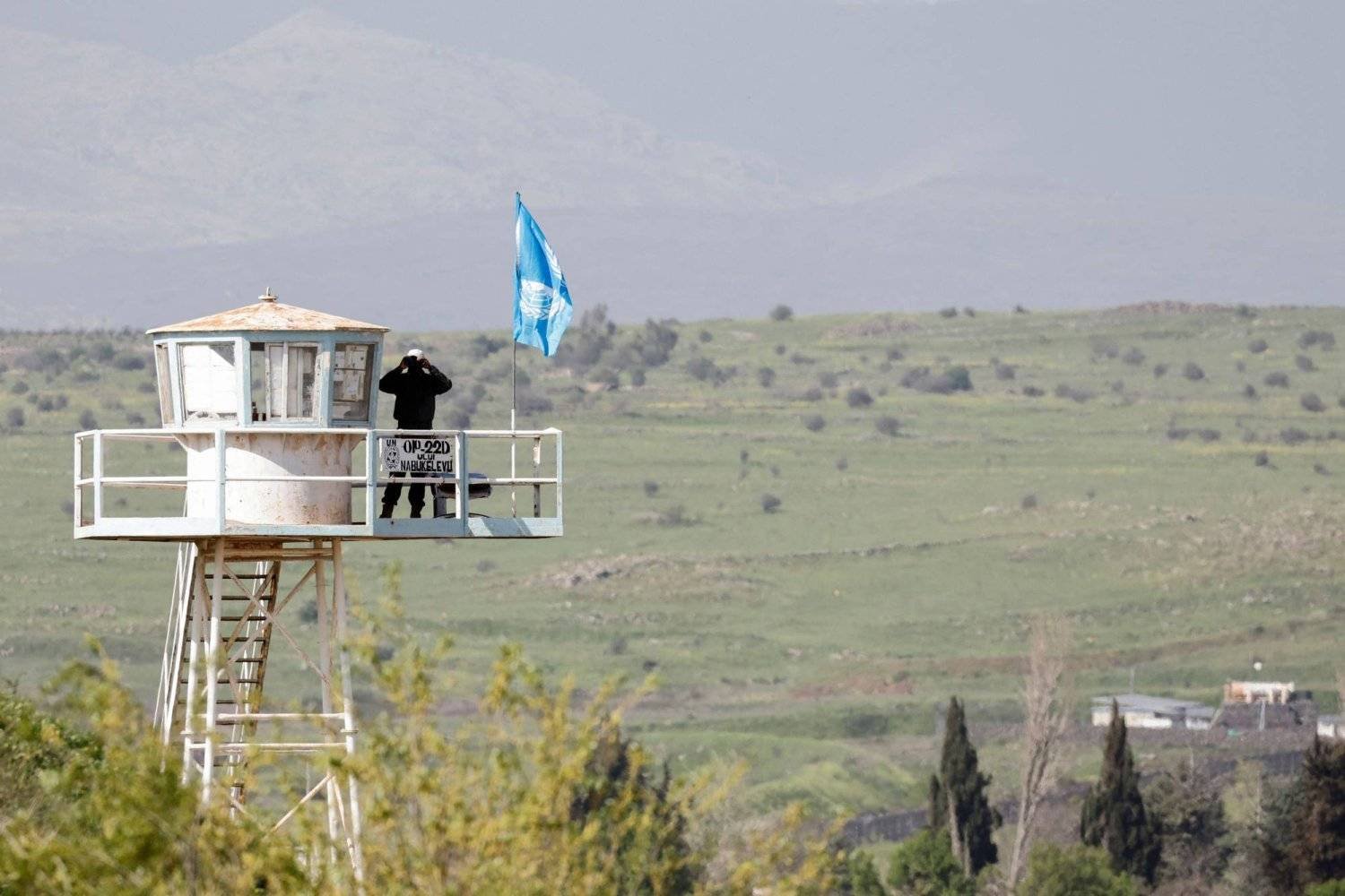مركز مراقبة لقوات الأمم المتحدة عند معبر القنيطرة في الجولان السوري المحتل (أرشيفية - أ.ف.ب)