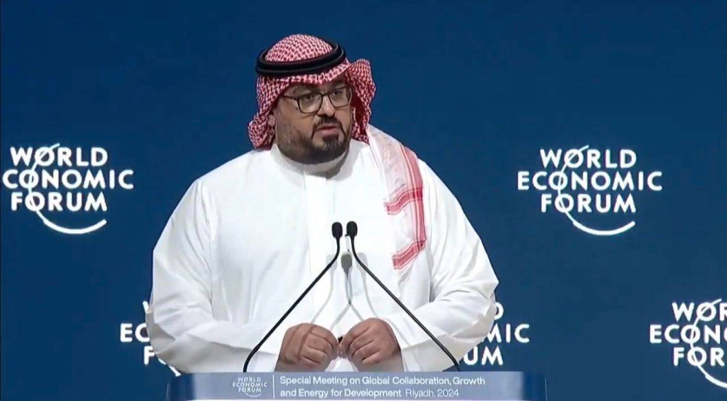 وزير الاقتصاد والتخطيط السعودي يتحدث للحضور خلال المنتدى الاقتصادي العالمي بالرياض (الشرق الأوسط)