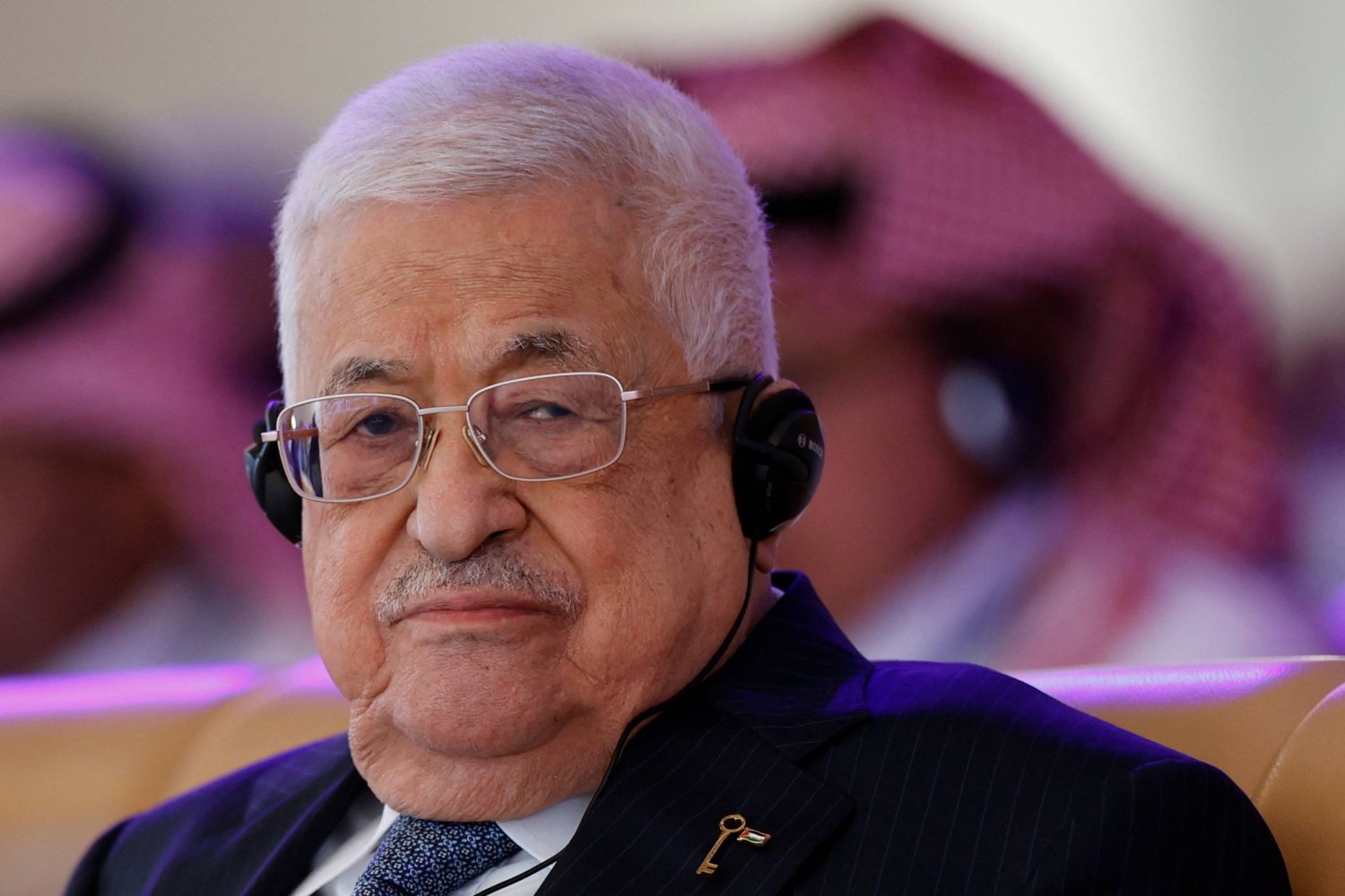 الرئيس الفلسطيني محمود عباس في المنتدى الاقتصادي العالمي المنعقد بالرياض (رويترز)