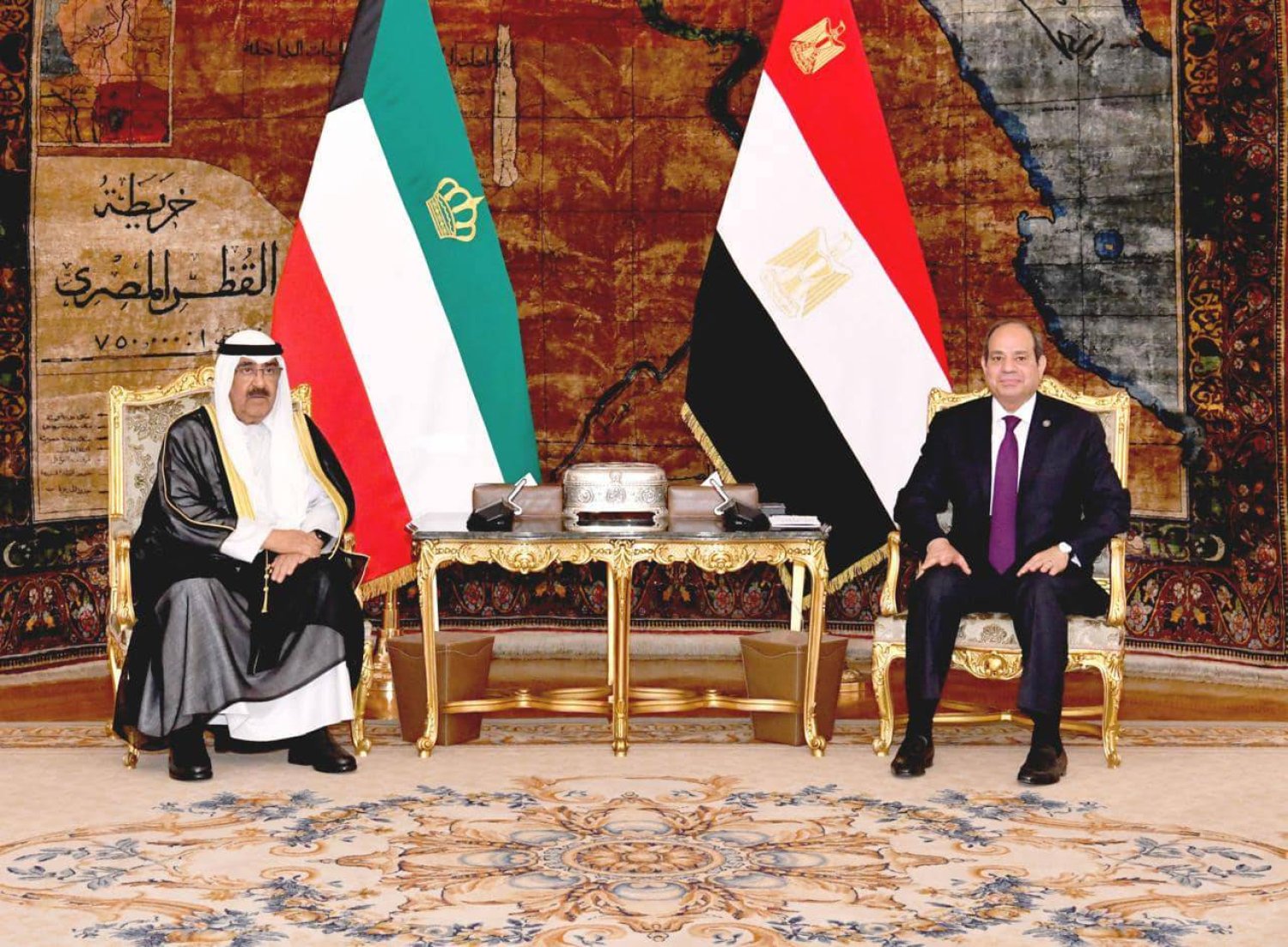 الرئيس السيسي يستقبل الأمير مشعل الصباح في أول زيارة له إلى مصر منذ توليه الحكم (الرئاسة المصرية)