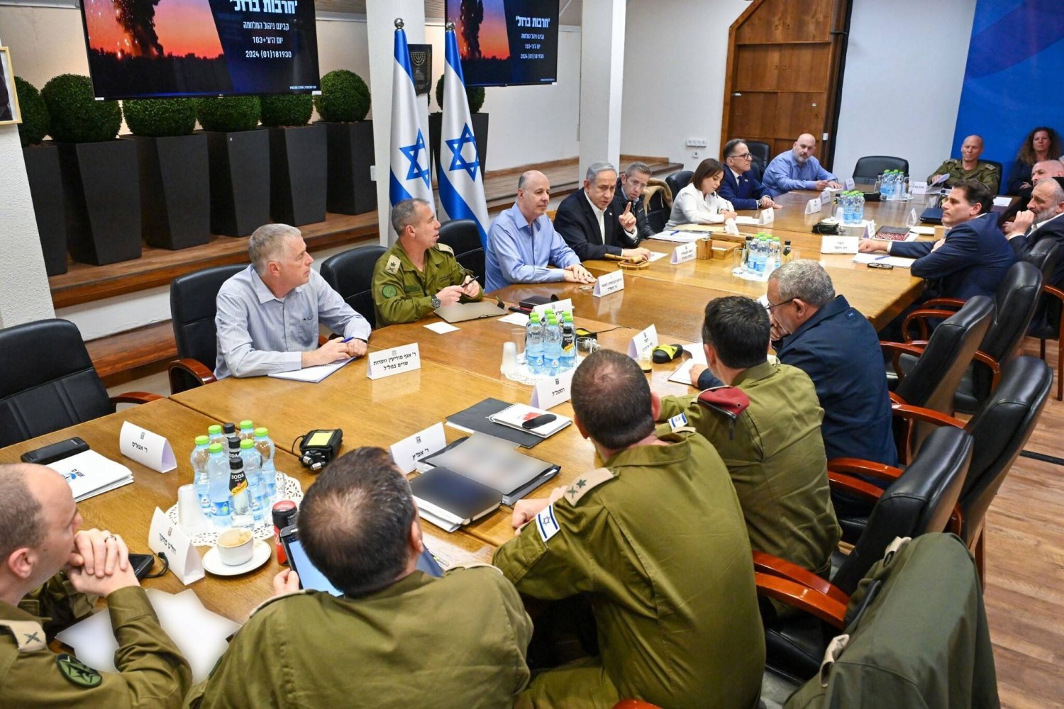 اجتماع سابق لمجلس الحرب الإسرائيلي (تايمز أوف إسرائيل)