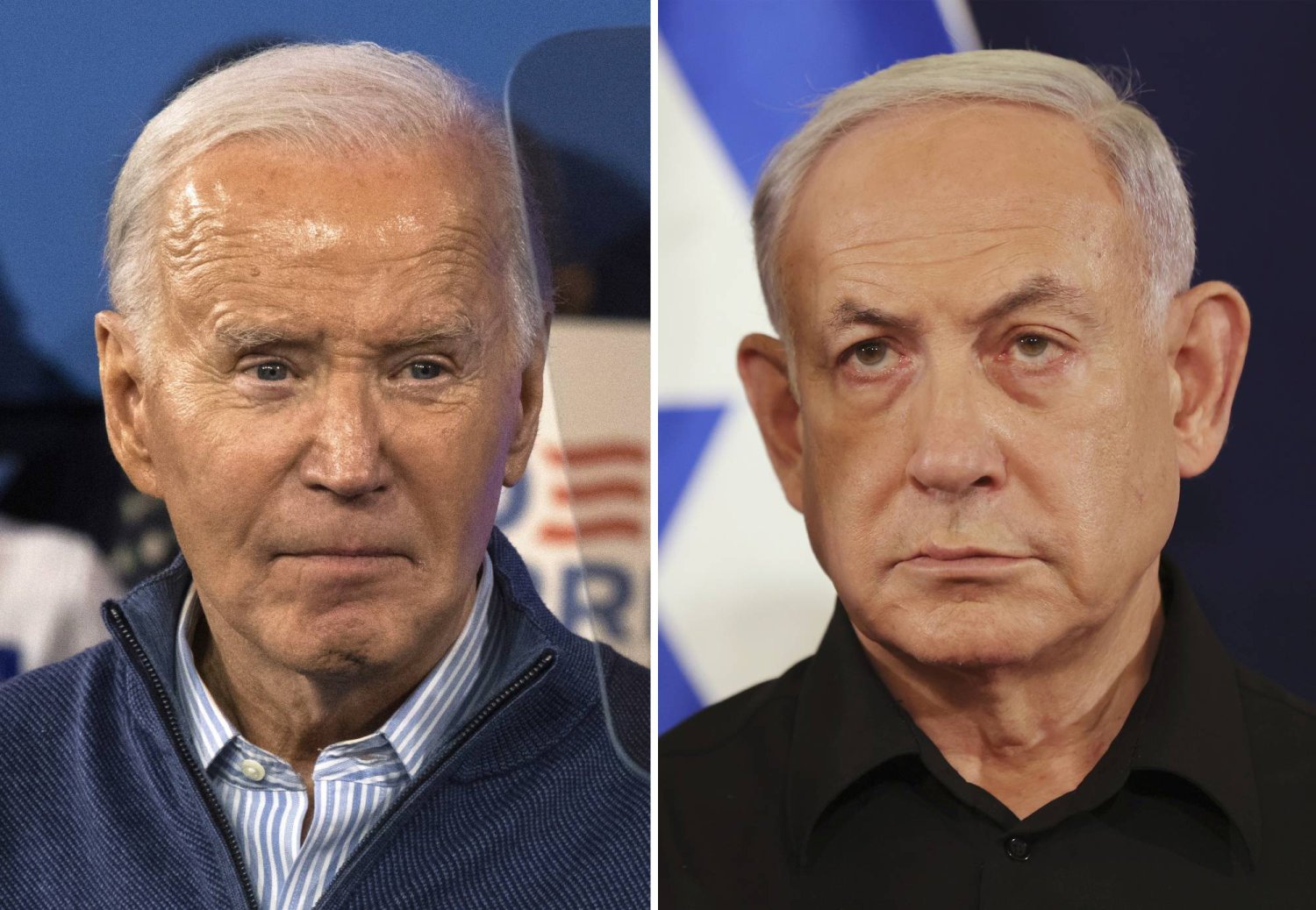 صورة مركبة لرئيس الوزراء الإسرائيلي بنيامين نتنياهو والرئيس الأميركي جو بايدن (ا.ب)