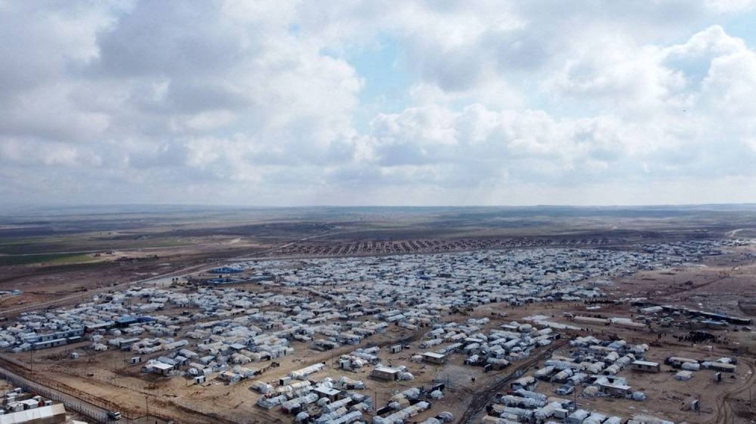 This aerial picture taken on January 27, 2024 shows a view of al-Hol camp in Syria's northeastern Al-Hasakah Governorate. (AFP)
