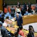 المندوب دولة فلسطين المراقبة رياض منصور يصافح رئيسة مجلس الأمن للشهر الجاري المندوبة المالطية فانيسا فرايزر (صور الأمم المتحدة)